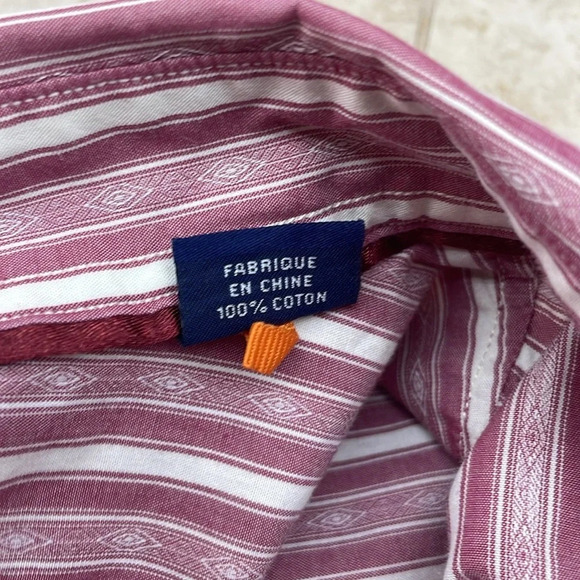 Tommy Bahama Stripped Cotton Shirt Button Down Size L Long Sleeve Red White - Picture 7 of 10